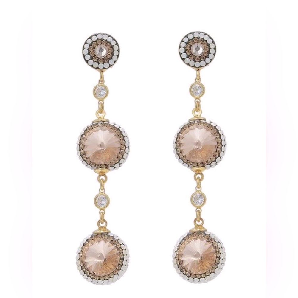Soru Peach Linea Drop Earrings